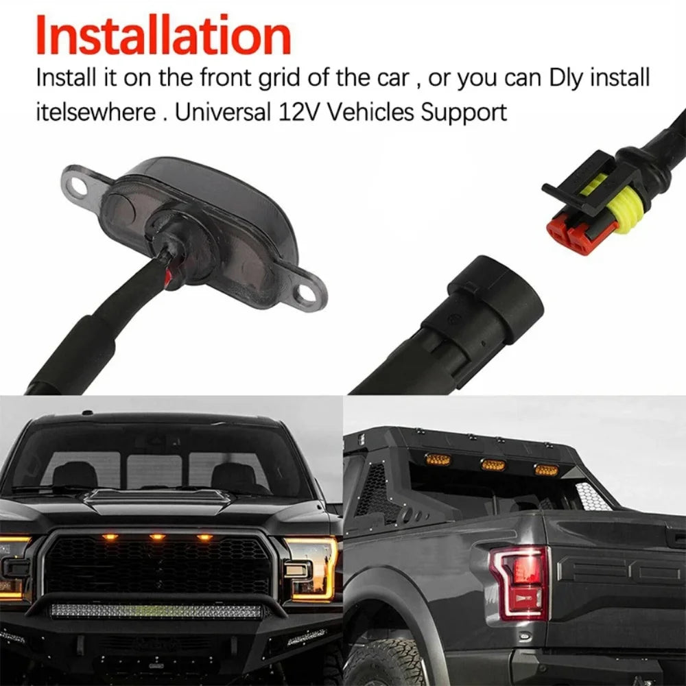 Eagle Eye Universal Front Grille Light - 12LED Smoked Amber