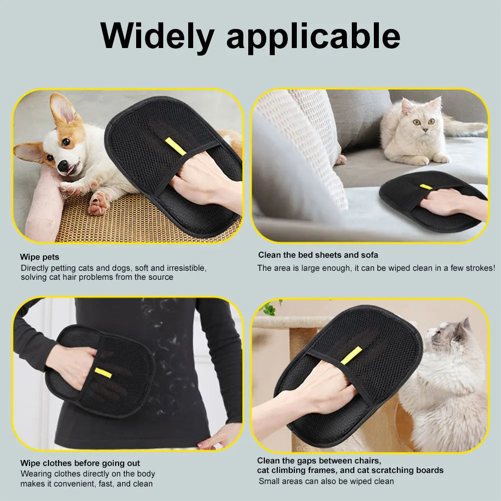 Pet Hair Remover Deshedding Glove Brush for Dog Cat with Long/Short/Hair 2pcs