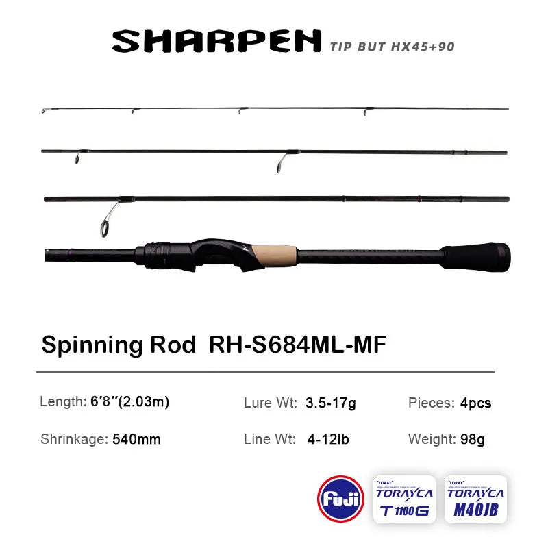 Spinning/Conventional Travel Rods, Long XF/MF Action Rods FUJI Components Fishing Poles for any destination.