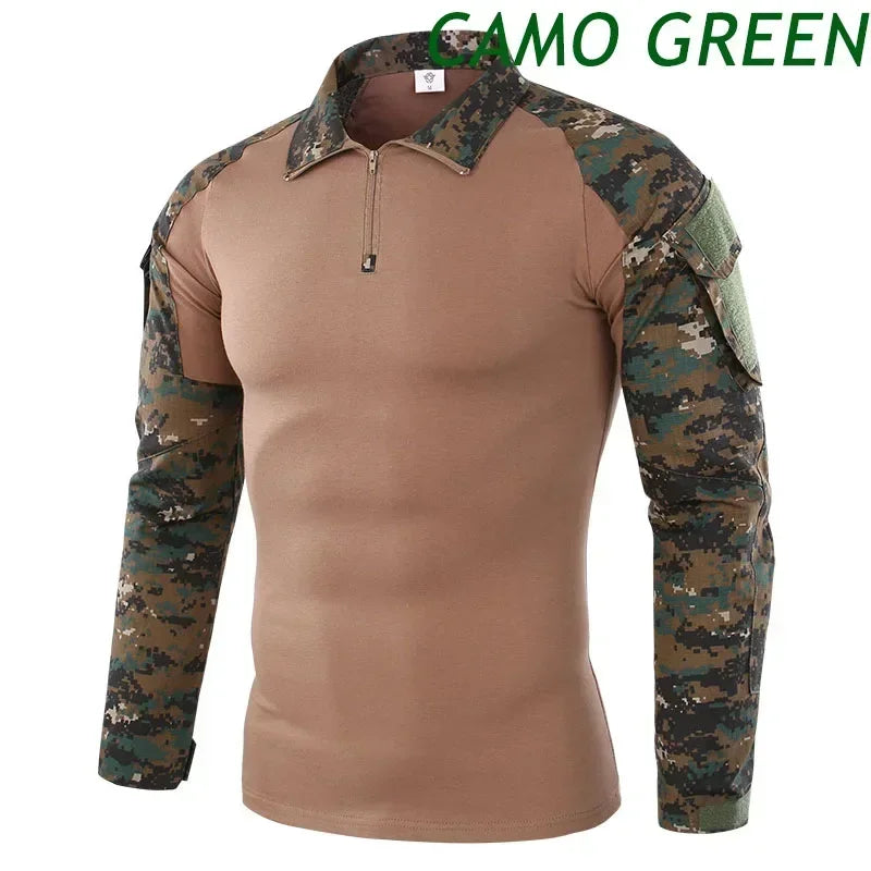 Men Combat Cargo Tactical Camo Waterproof Shirts US Size S-4XL