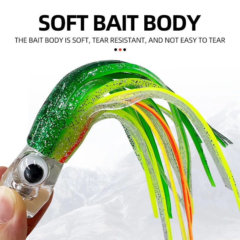 16cm/25cm Trolling Skirt Lures Marlin Tuna Dolphin Deep Sea Fishing Lure, Acrylic Octopus Soft , Resin Sea Fishing Lure