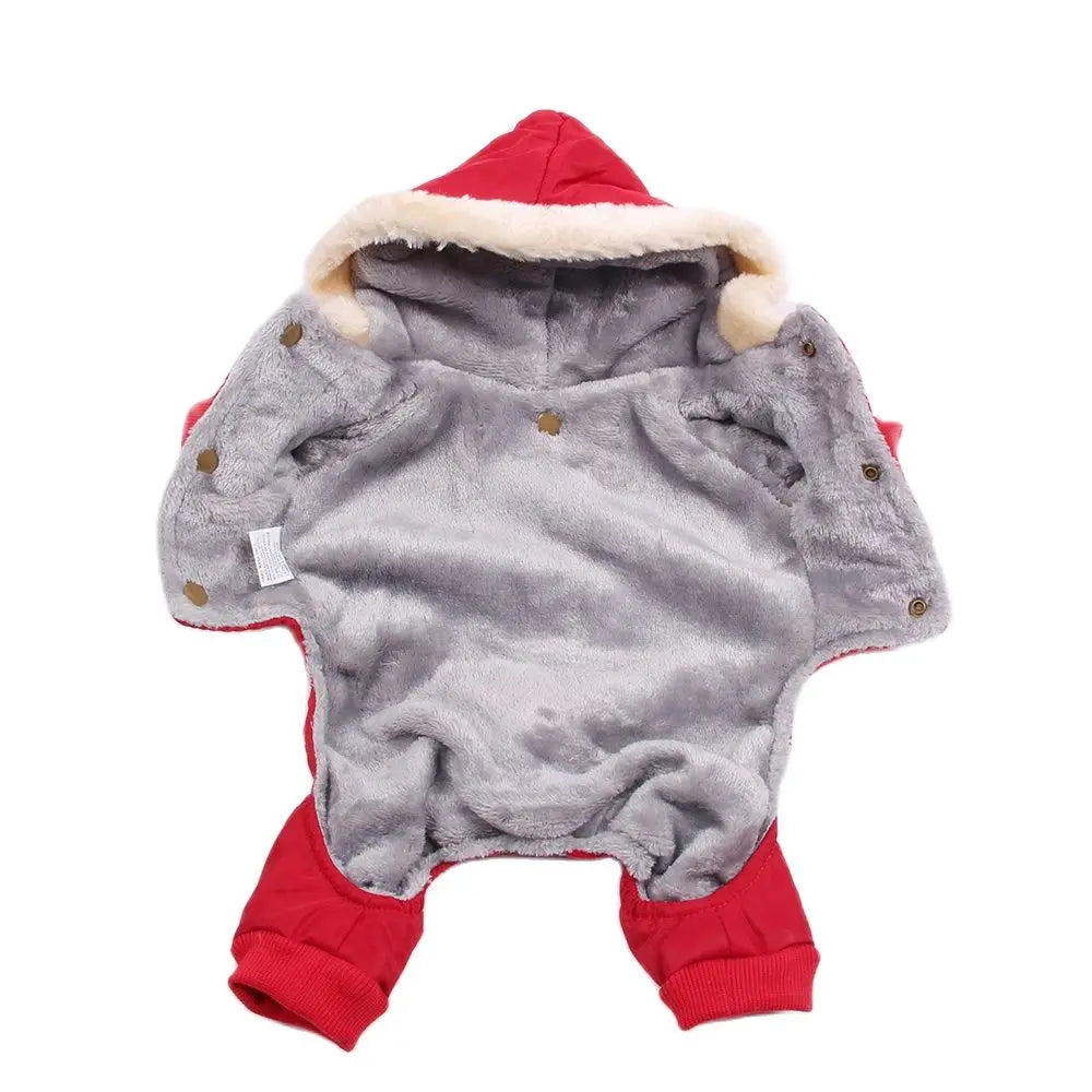 Dogs Cats Warm Jumpsuit Hoodie Windbreaker Outfit Winter Pet Clothing