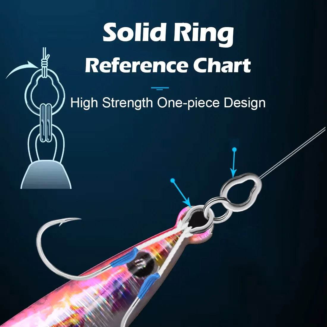 FishTrip Solid Ring Pear Shape Stainless Steel Saltwater Fishing Accessories 200-350lb.