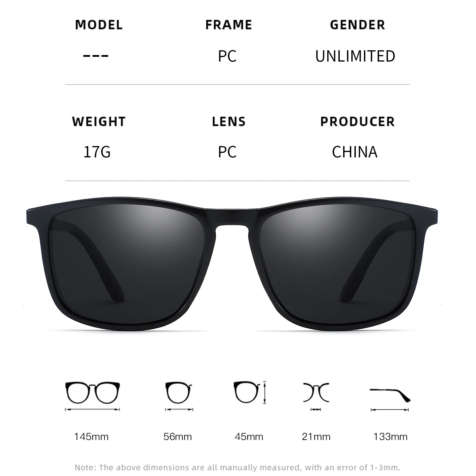 Fashion Square Polarized Cycling Sunglasses - UV400