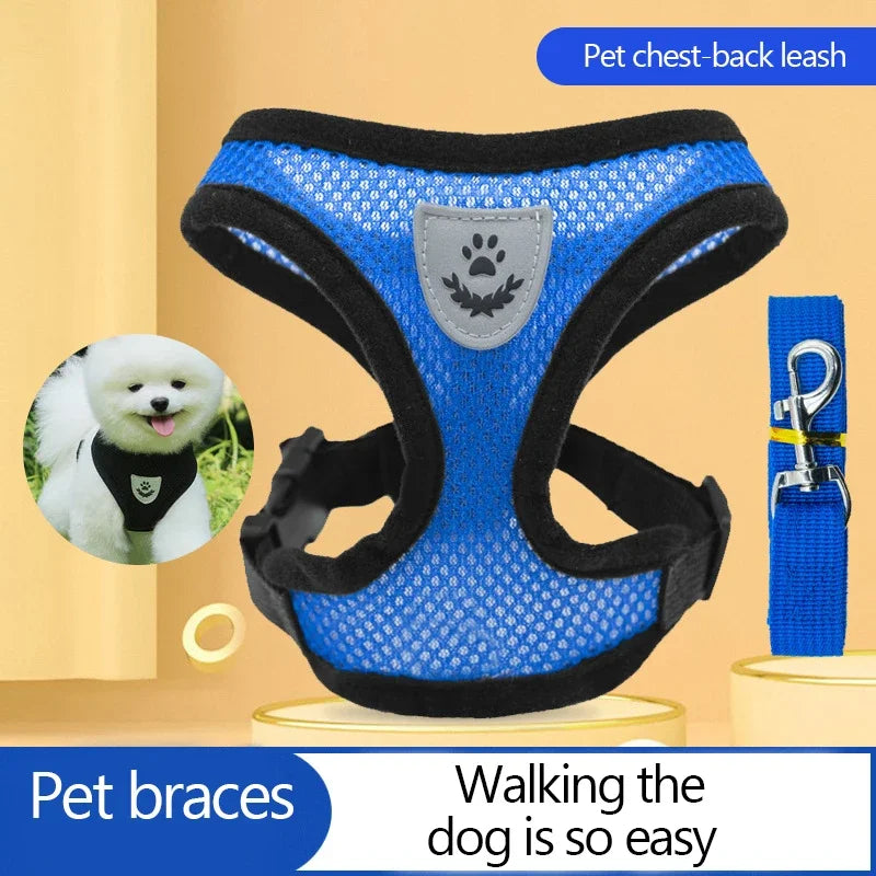 Dog-Cat-Pet Harness Vest Leash Collar Adjustable Harness for Small Medium Pets