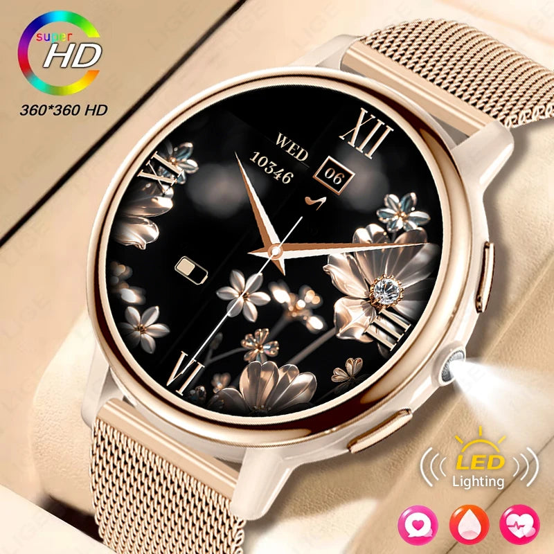 LIGE Women’s Health Monitor, Waterproof Sports Bluetooth Call Smartwatch