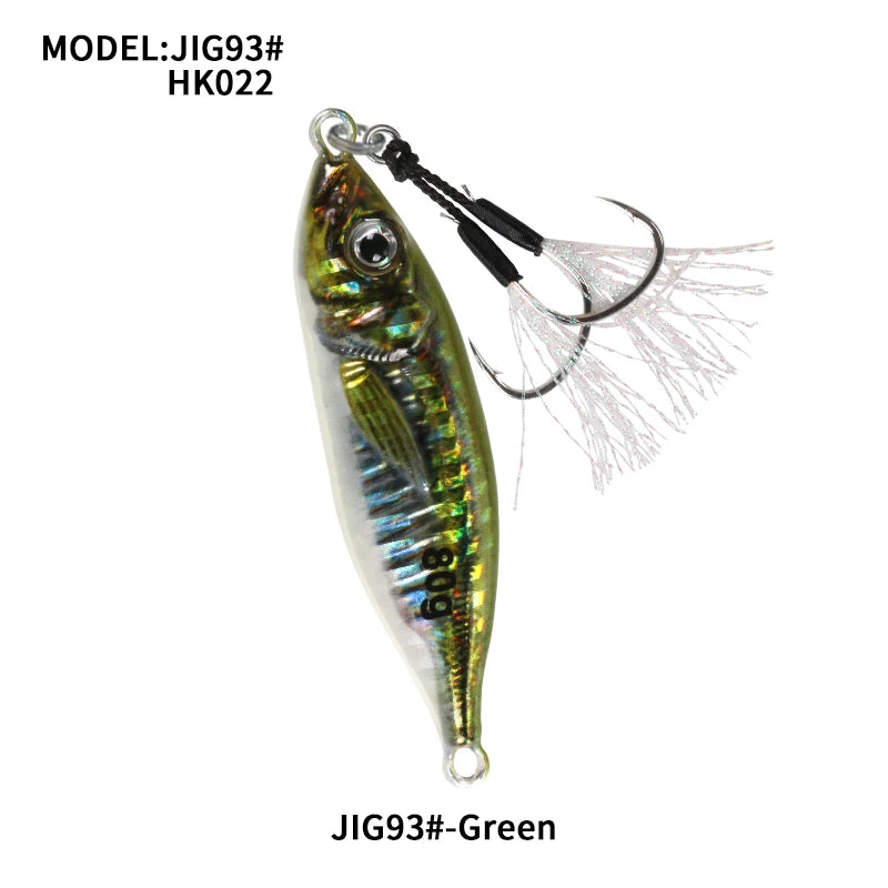 30g 40g 60g 80g Metal Jig Little Jack Fishing Lure Micro Jigging Lure 3D Print Slow Shore Casting Spoon Bait With Assist Hooks