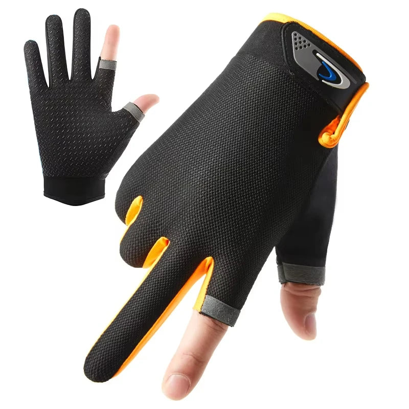 Ice Silk Half Finger Gloves - Breathable Sun Protection