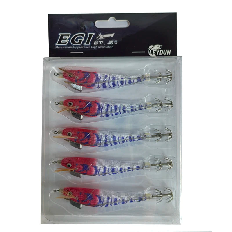 LeyDun Luminous Squid Jig Set - Glow Night Fishing Lures