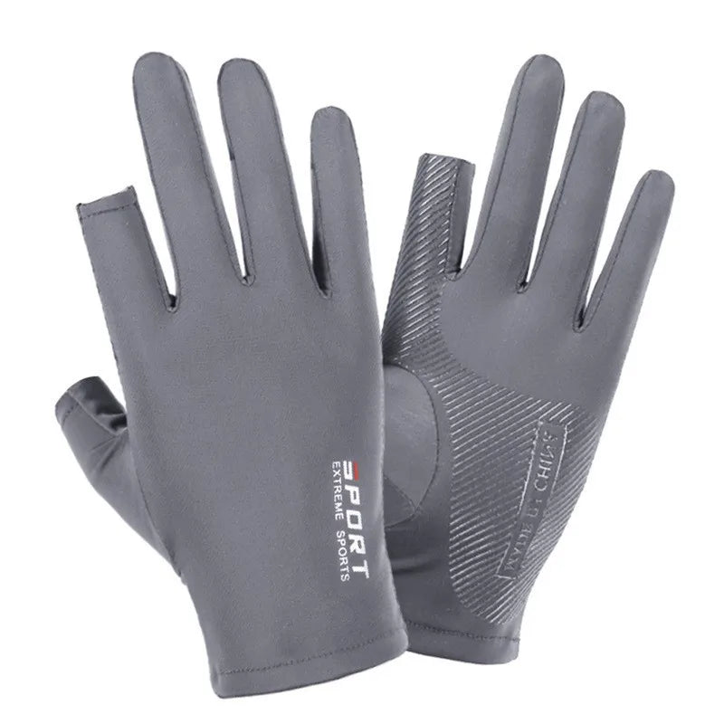 Ice Silk Half Finger Gloves - Breathable Sun Protection