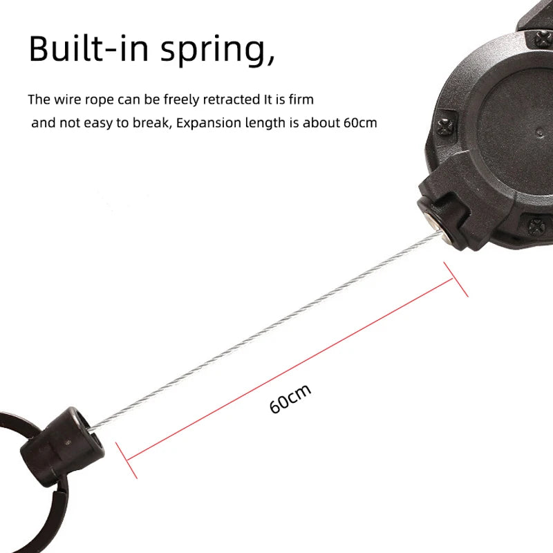 KeyGuard Retractable Wire Rope Keychain - Easy Access