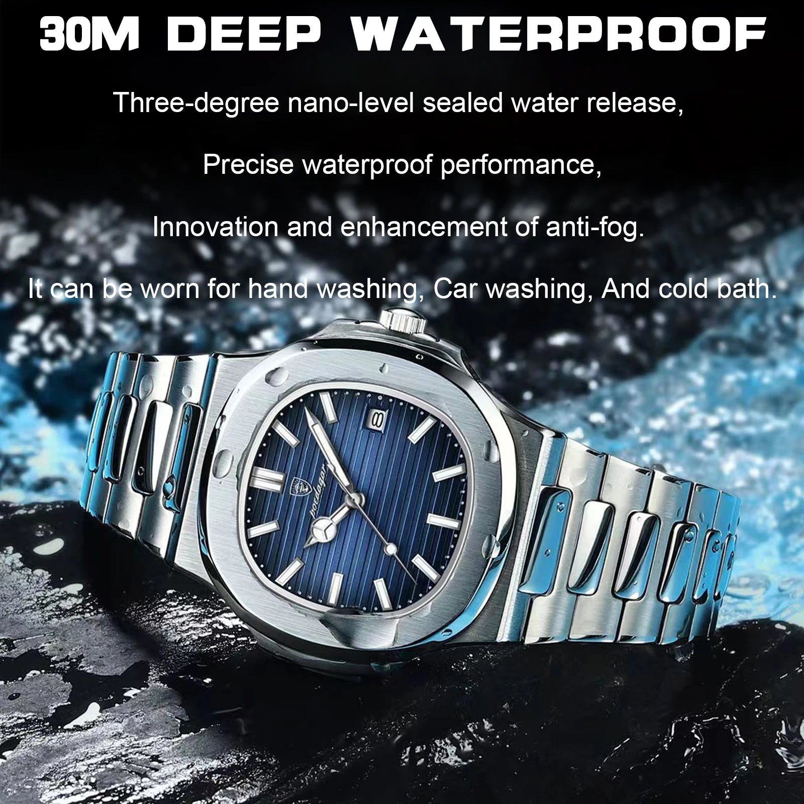 POEDAGAR Men’s Waterproof Luminous Wristwatch Quartz Watches For Men