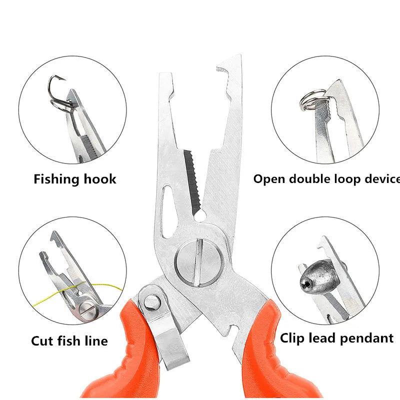 AquaPro Travel Fishing Pliers - Deep Hook Removal Nose