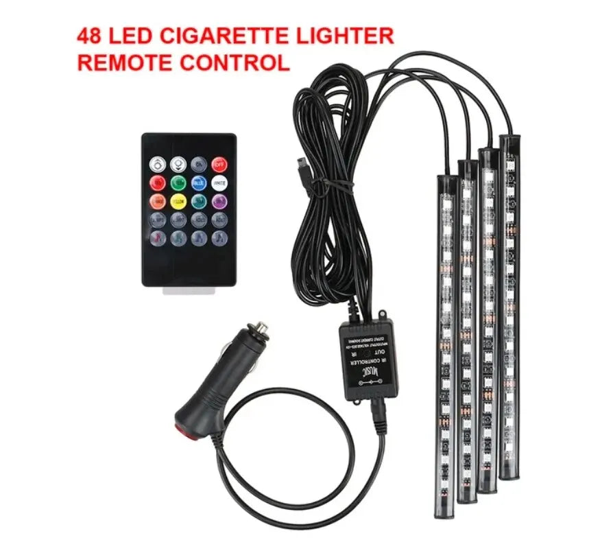 AutoGlow RGB Car Interior LED Strip - Eight Color Lighting