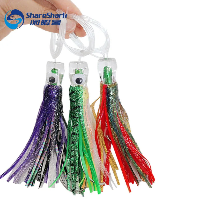 6PCS/bag Trolling Sea Fishing Marlin Tuna Mahi Dolphin Durado Wahoo Shark Skirted Deep Sea Fishing Lure Set