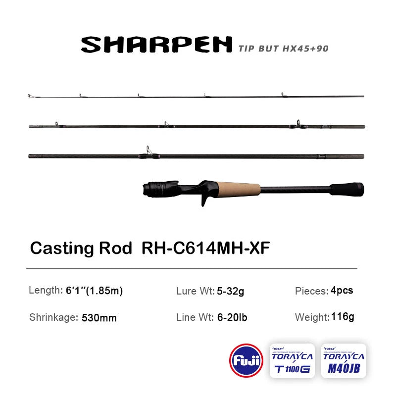 Spinning/Conventional Travel Rods, Long XF/MF Action Rods FUJI Components Fishing Poles for any destination.