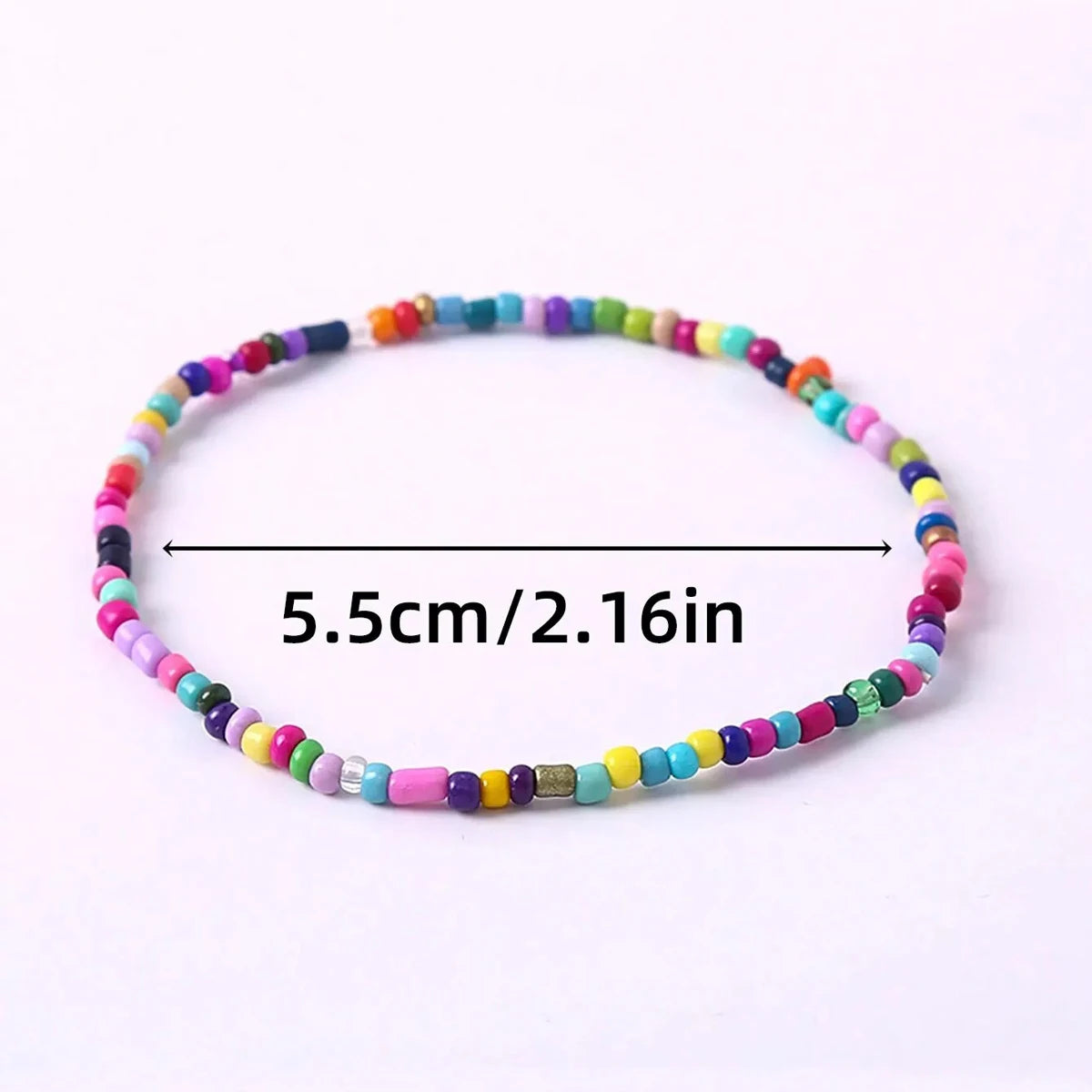 17Pcs Random Color Elastic Beaded Bracelets, Colorful, Bohemian Beaded Stretch Bracelets