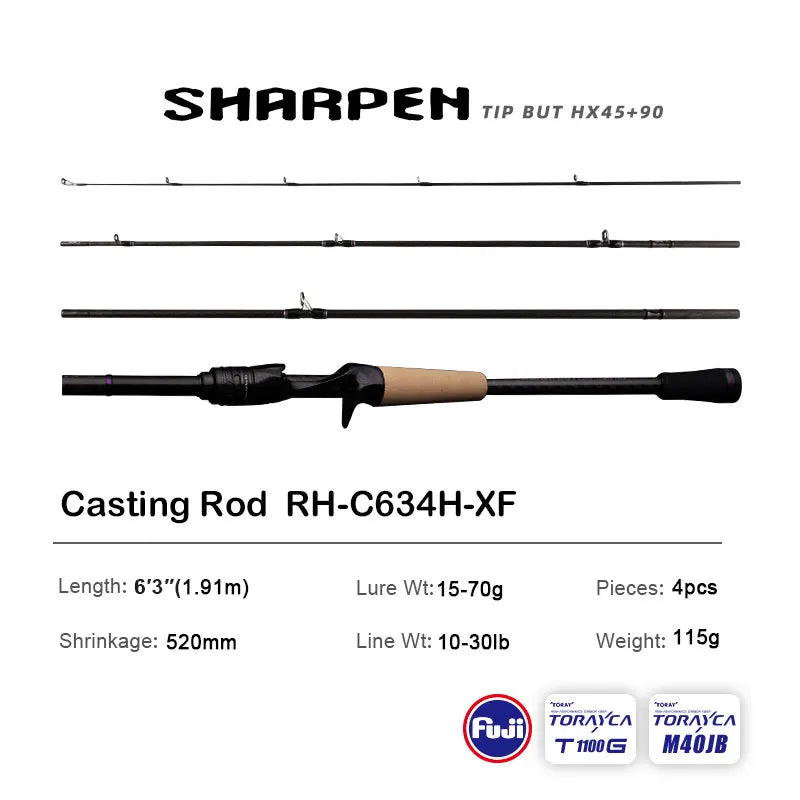 Spinning/Conventional Travel Rods, Long XF/MF Action Rods FUJI Components Fishing Poles for any destination.