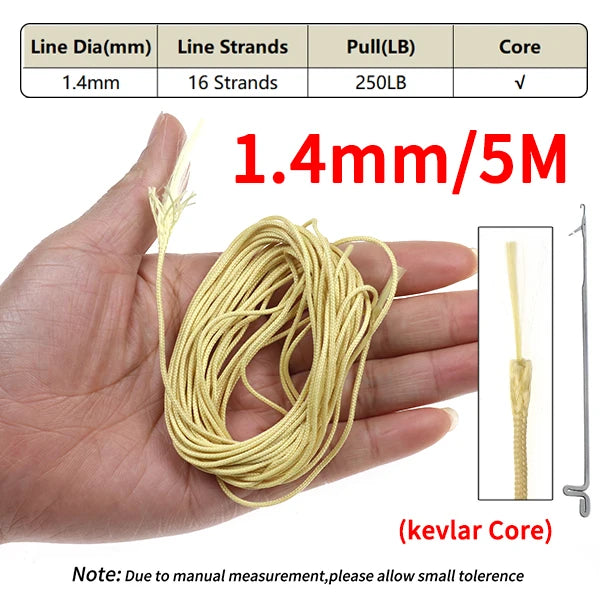 Ellllv 150LB -300LB Braided Kelvar Fishing Line High Strength Assist Cord Sea Fishing Heavy Duty Jigging Hook Tying String