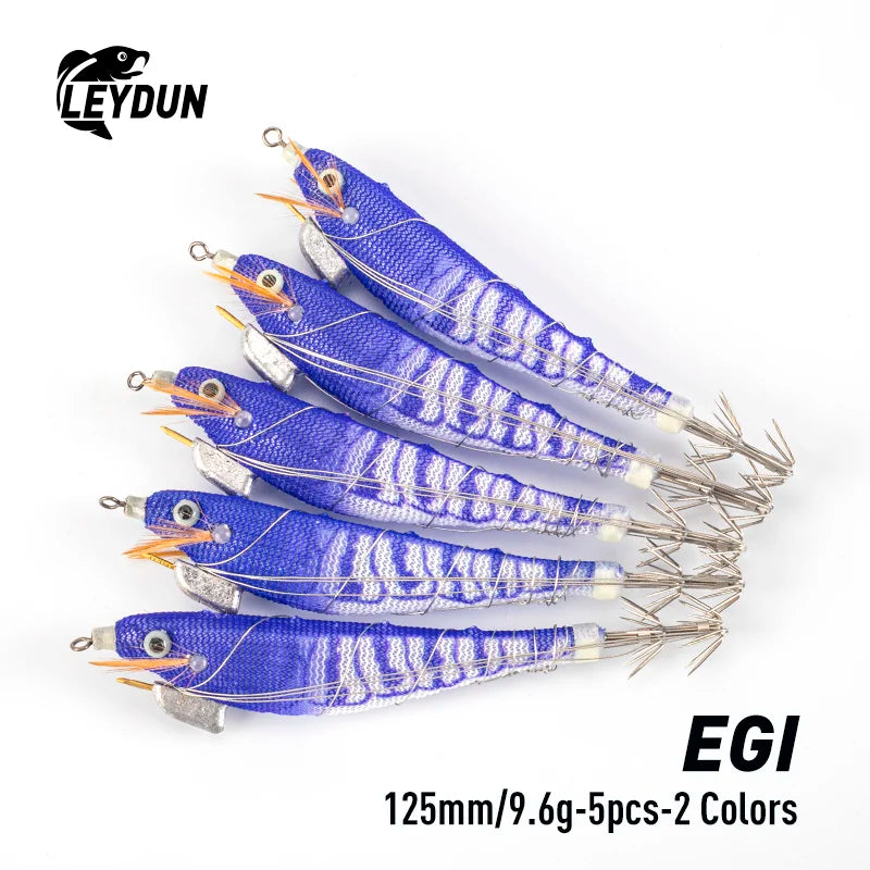 LeyDun Luminous Squid Jig Set - Glow Night Fishing Lures