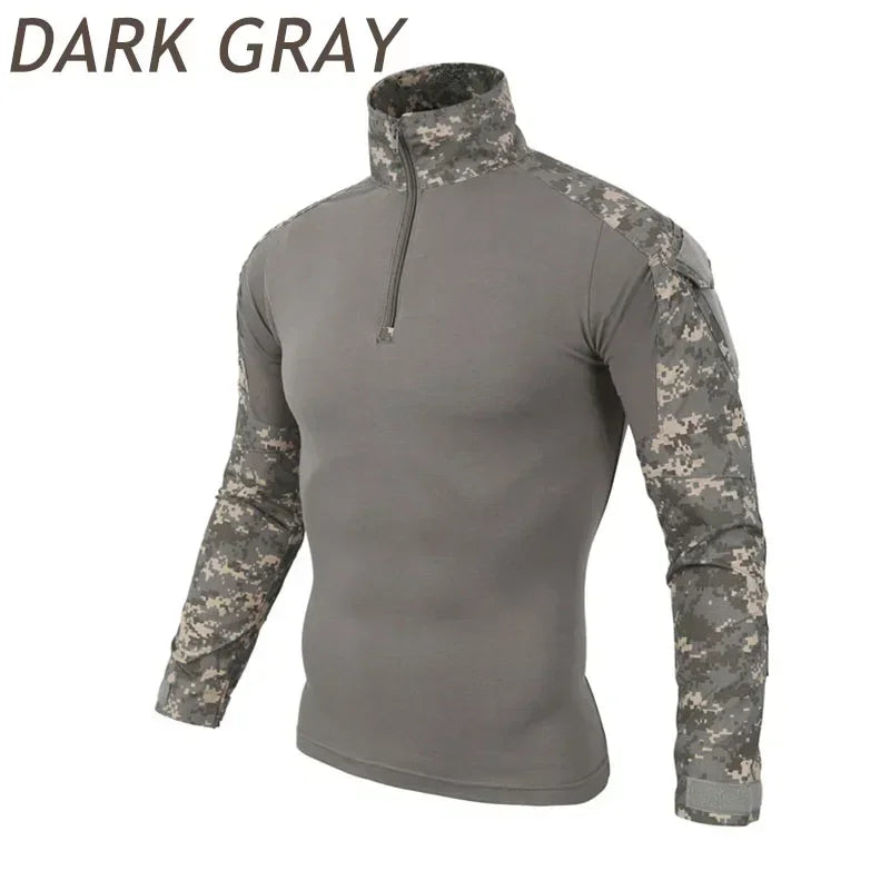 Men Combat Cargo Tactical Camo Waterproof Shirts US Size S-4XL