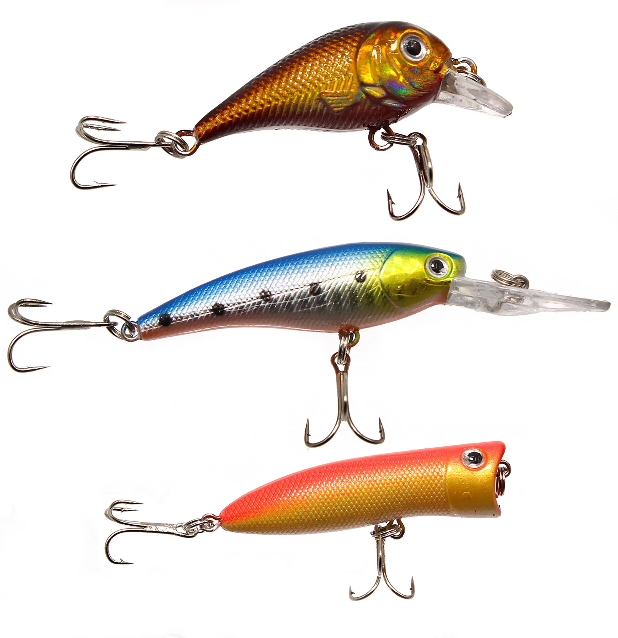 30 Topwater Fishing Lures with Hooks, Bass Bait Trout Lures with Propeller Tail