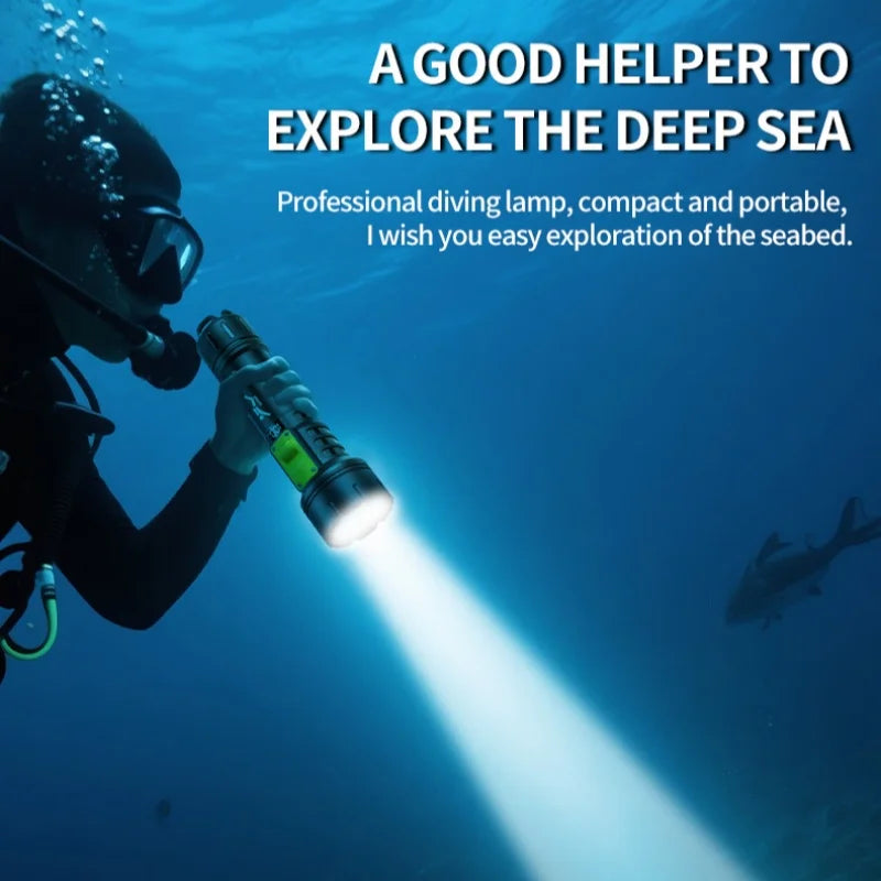 AquaPro XHP70 Diving Flashlight - IPX8 Waterproof Long Range