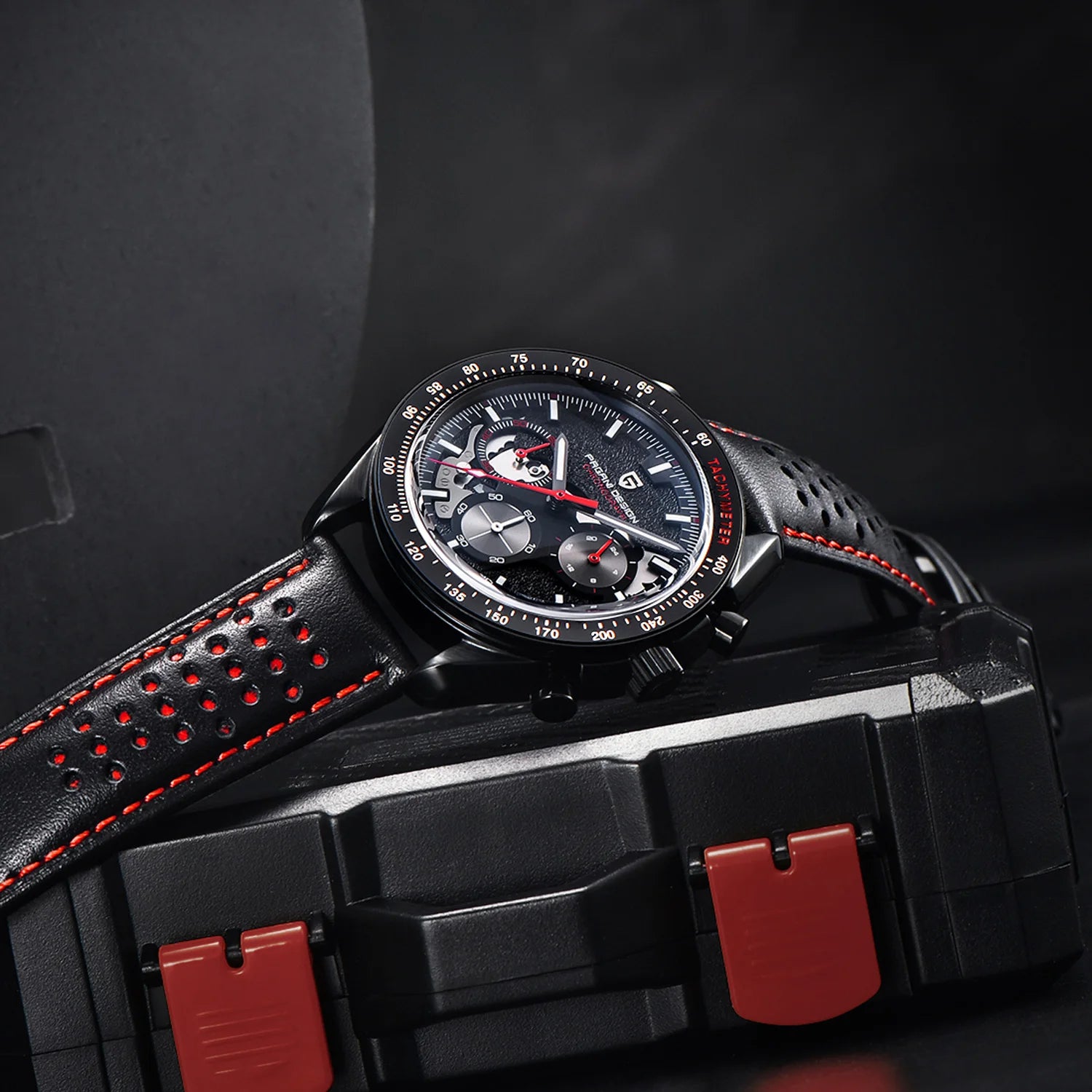 PAGANI Men's Watches Chronograph Men’s Quartz Wristwatch Leather Waterproof Sports