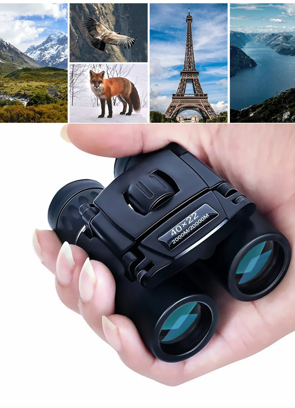 Choice 40x22 HD Binoculars Folding 2000m - Long Range View