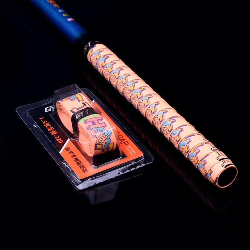 1.5m Insulation Sweat-absorbent Camouflage Fishing Rod Sweatband Fishing Rod Grip Heat Shrink Wrap Racket Handle Grips