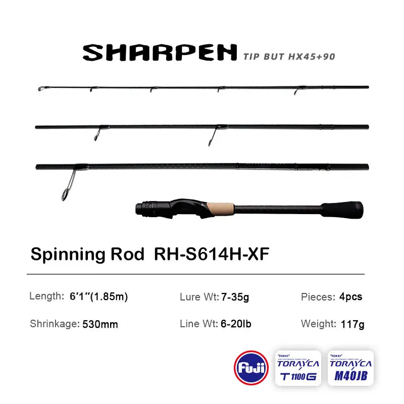 Spinning/Conventional Travel Rods, Long XF/MF Action Rods FUJI Components Fishing Poles for any destination.