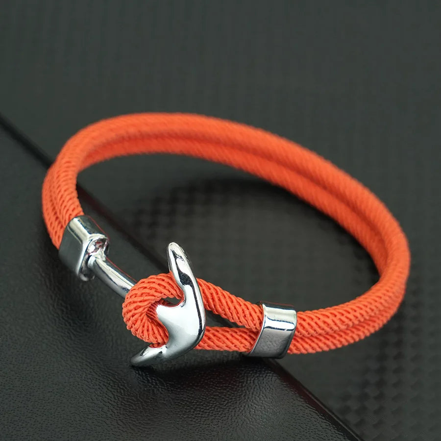 Men’s Anchor Bracelet Chain Nautical Grade A 4mm Cord 10 Colors