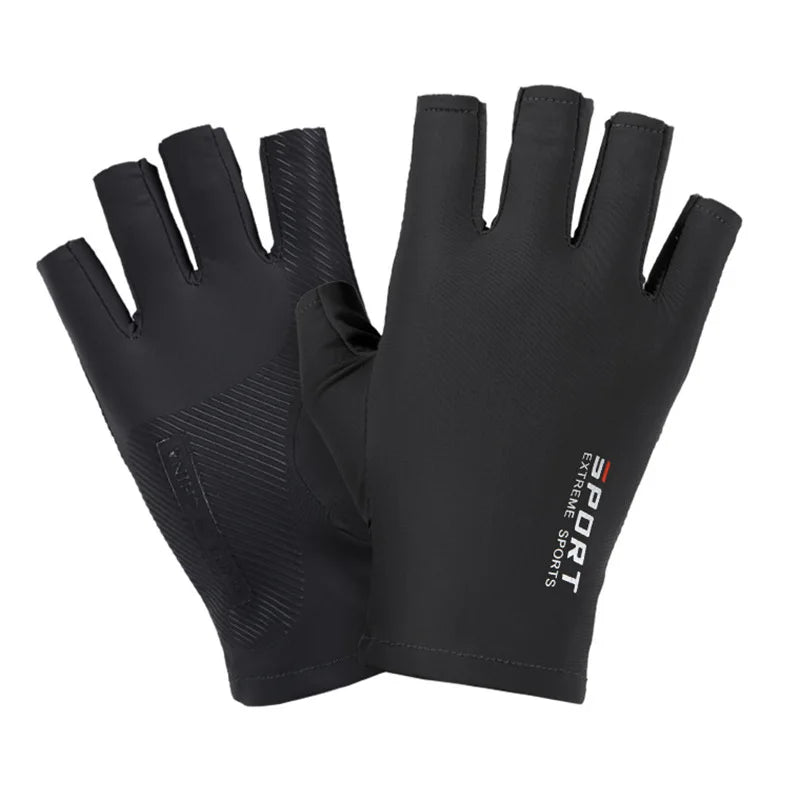 Ice Silk Half Finger Gloves - Breathable Sun Protection