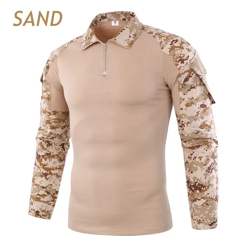 Men Combat Cargo Tactical Camo Waterproof Shirts US Size S-4XL