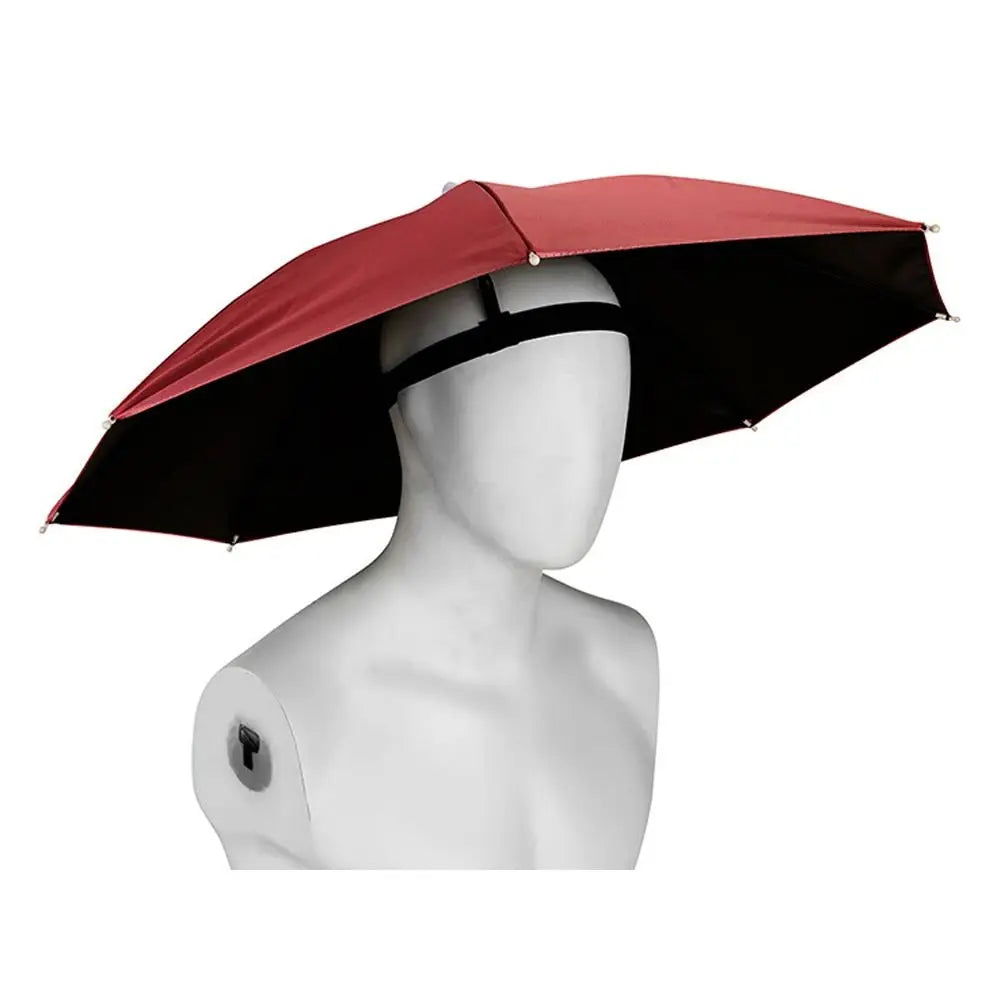 Foldable Head Umbrella Hat Windproof Fishing Head Wearing Sunshade Rain Gear Outdoor Portable Umbrella Camping Beach Head Hats