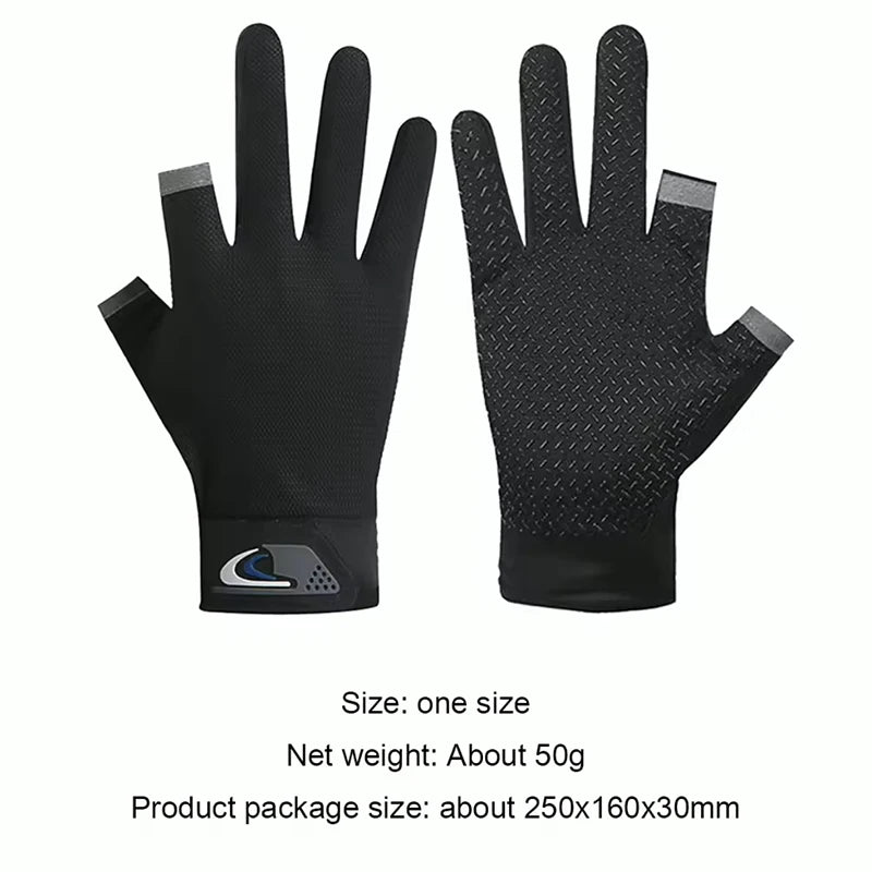 AquaGuard Summer Fishing Gloves - Anti Slip Sun Proof