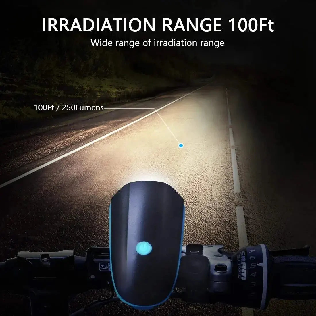 ApexRide Mountain Bike Headlight - USB Rechargeable 3 Modes