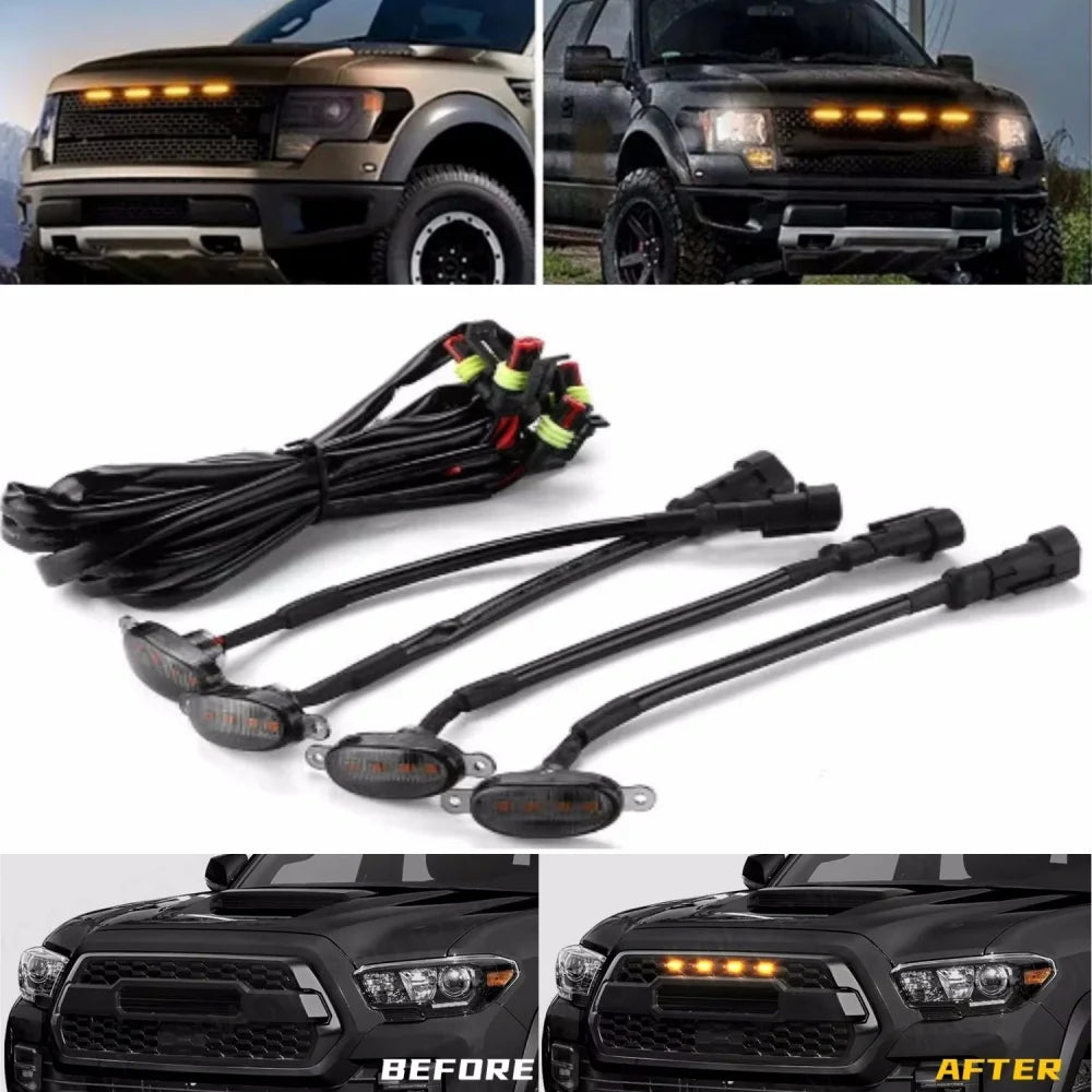 Eagle Eye Universal Front Grille Light - 12LED Smoked Amber