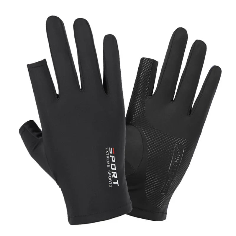 Ice Silk Half Finger Gloves - Breathable Sun Protection