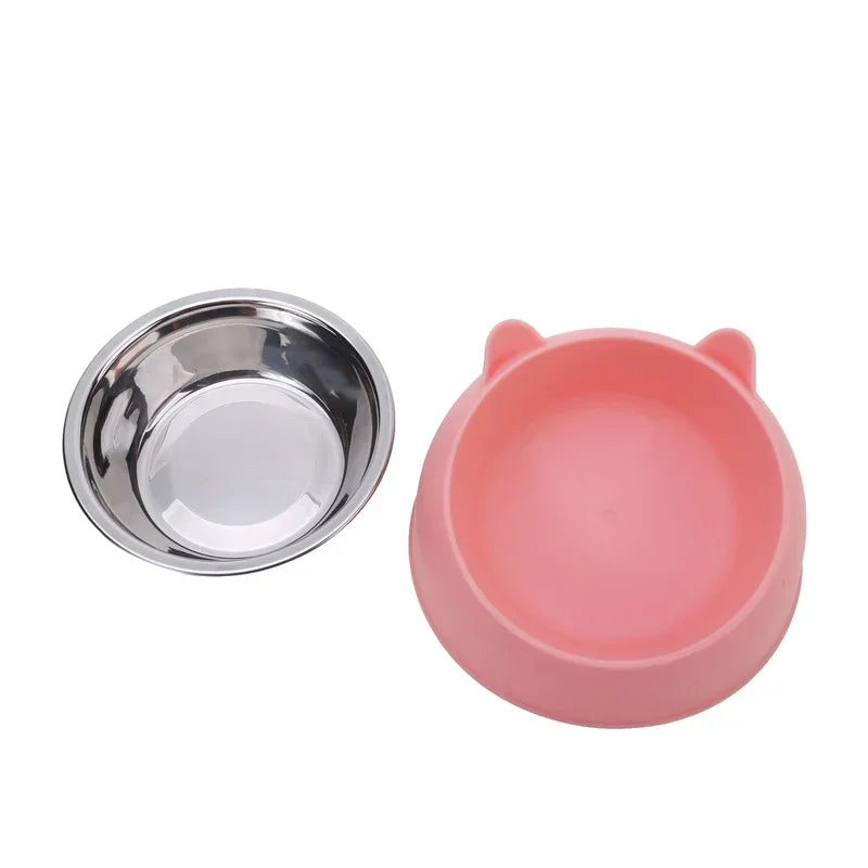 Dogs Cats Feeders Bowl Inclined Stainless Steel Drinking Feeder Pet 1pc