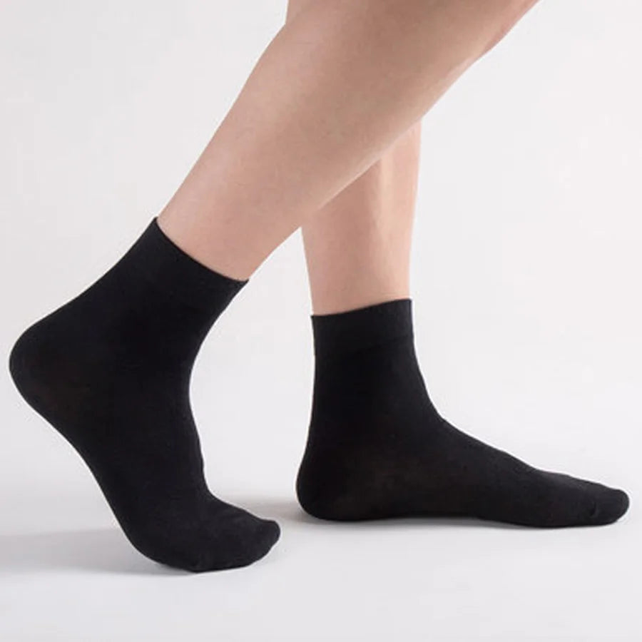 10 Pairs Men's Cotton Socks Black Business Men Socks Soft Breathable Plus Size 38-47