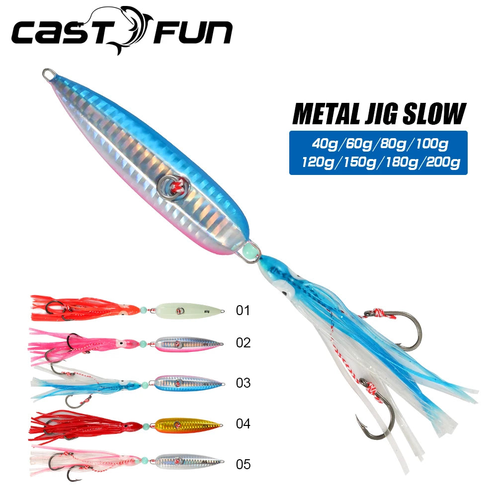 Castfun Inchiku Jig Octopus Skirt With Assist Hook - Glow