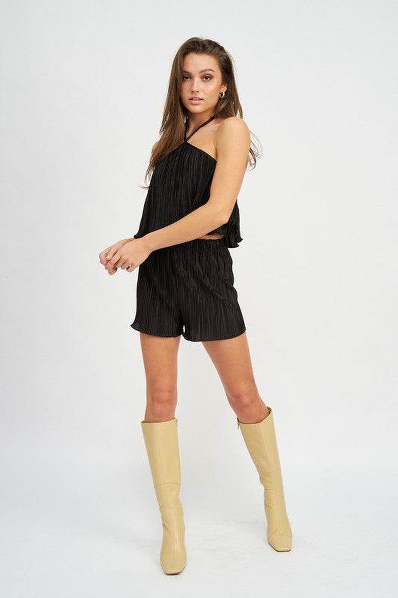 HIGH WAIST SHORTS with ELASTIC WAISTBAND