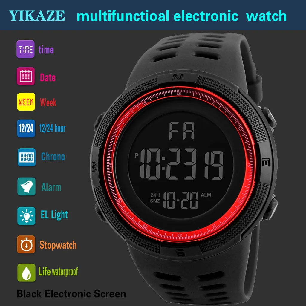Men’s Military Sports Watches Luminous Multifunction LED Digital Wristwatch