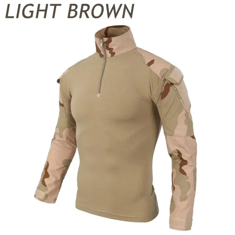 Men Combat Cargo Tactical Camo Waterproof Shirts US Size S-4XL