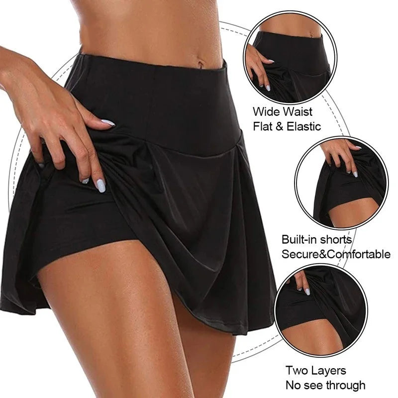 DF Summer Sprints Tennis Fitness Short Skirts - Quick Dry
