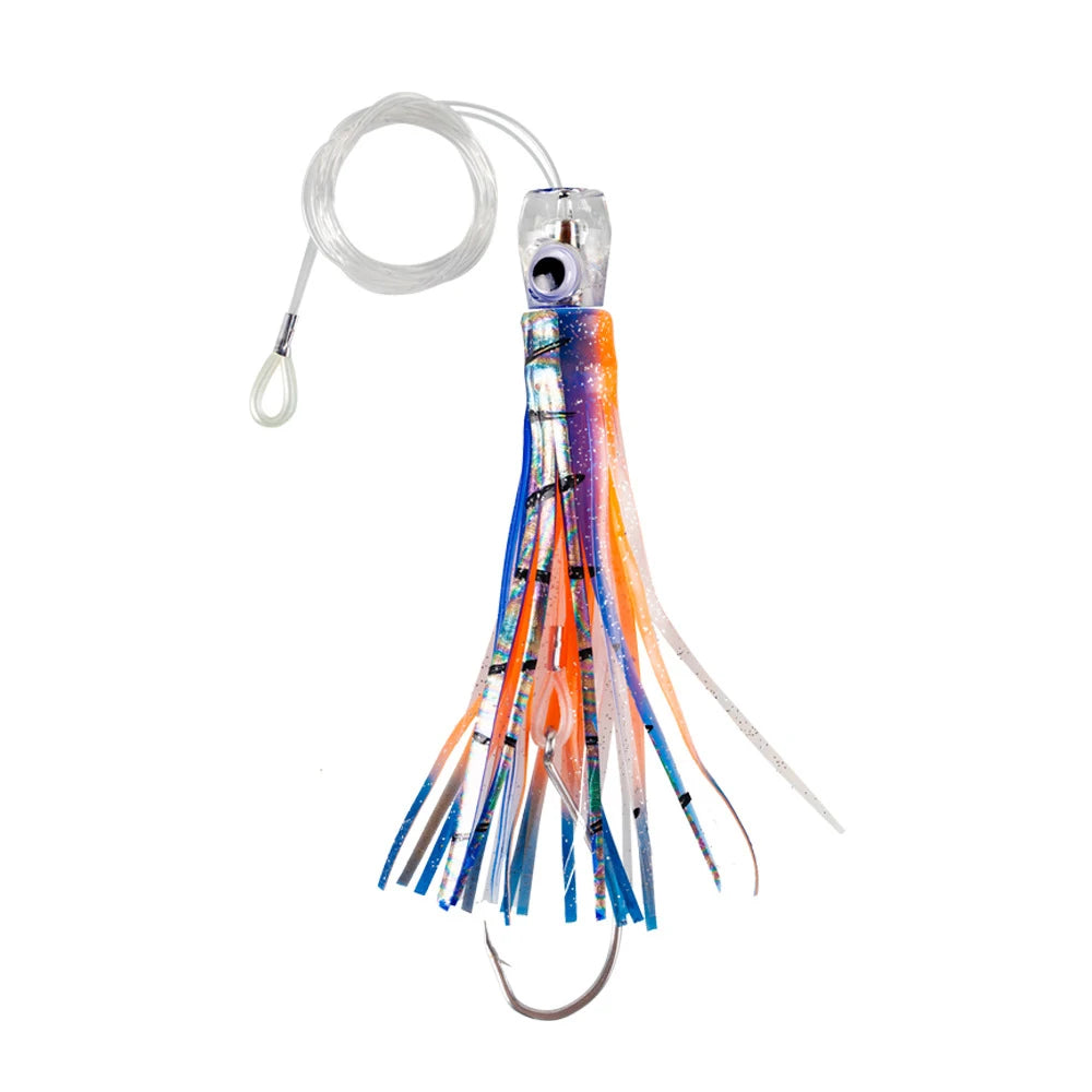 Resin Head Octopus Soft Skirt Trolling Lure Big Game Deep Sea Fishing for Marlin Tuna 1PC 17cm/25cm