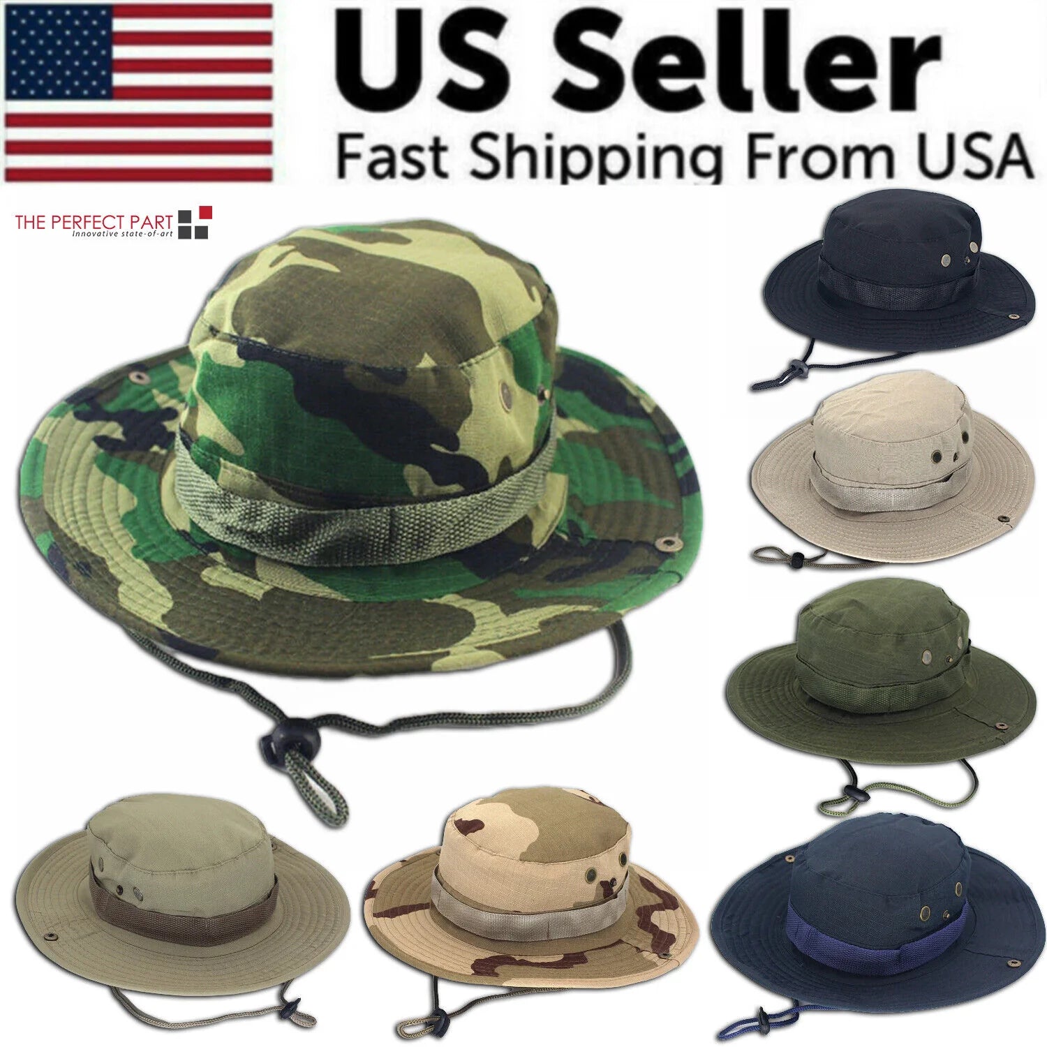 Boonie Bucket Hats Outdoor Camouflage Cap - Wide Brim