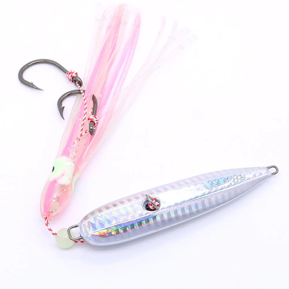 Castfun Inchiku Jig Octopus Skirt With Assist Hook - Glow