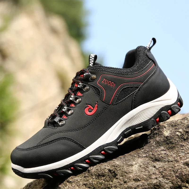 Men's Leather Waterproof Hiking Shoes. Wear-resistant Trekking Hunting Tactical